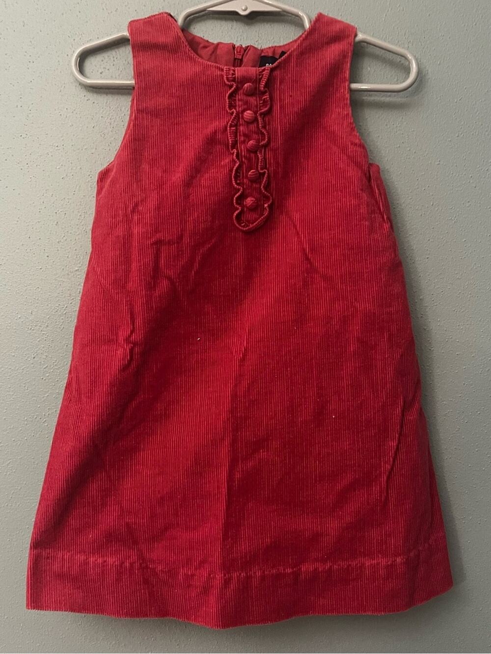 Ralph Lauren Corduroy Ruffle-Front Sleeveless Dress